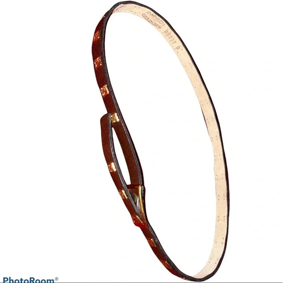 Anne Klein Vintage brown leather studded belt - Picture 1 of 13